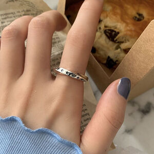 NEW Solid Engraved Star Ring, Rhodium Plated Sterling Silver, Stars Jewelry